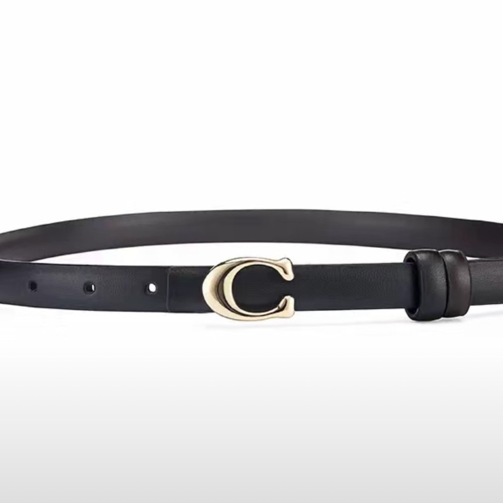 Big letter C classic buckle black belt - Picture 9 of 16